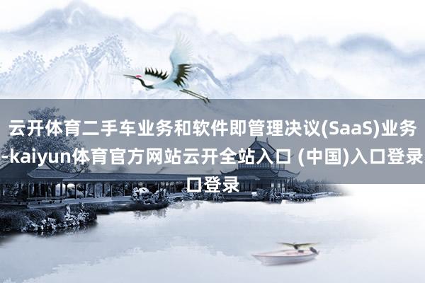 云开体育二手车业务和软件即管理决议(SaaS)业务-kaiyun体育官方网站云开全站入口 (中国)入口登录
