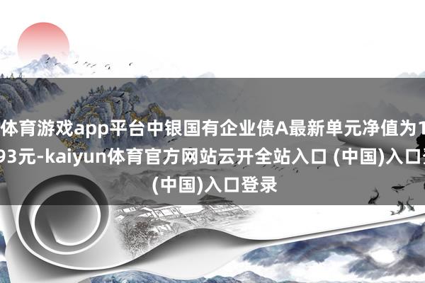 体育游戏app平台中银国有企业债A最新单元净值为1.1793元-kaiyun体育官方网站云开全站入口 (中国)入口登录