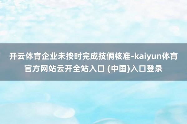 开云体育企业未按时完成技俩核准-kaiyun体育官方网站云开全站入口 (中国)入口登录
