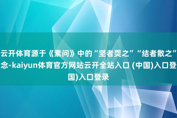 云开体育源于《素问》中的“坚者耎之”“结者散之”理念-kaiyun体育官方网站云开全站入口 (中国)入口登录