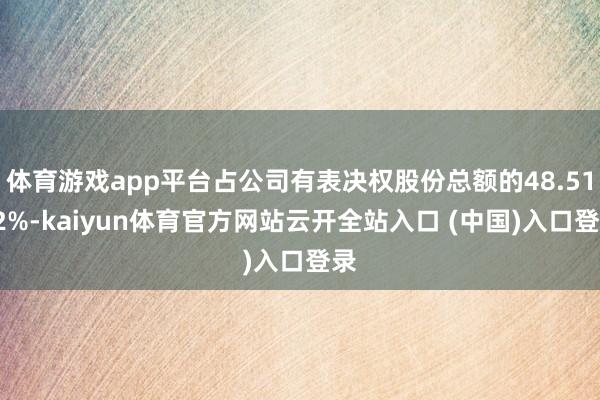 体育游戏app平台占公司有表决权股份总额的48.5102%-kaiyun体育官方网站云开全站入口 (中国)入口登录
